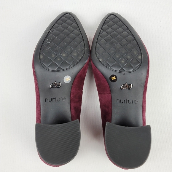 Nurture shoes maroon suede block heel Pumps size 9 - Picture 9 of 9